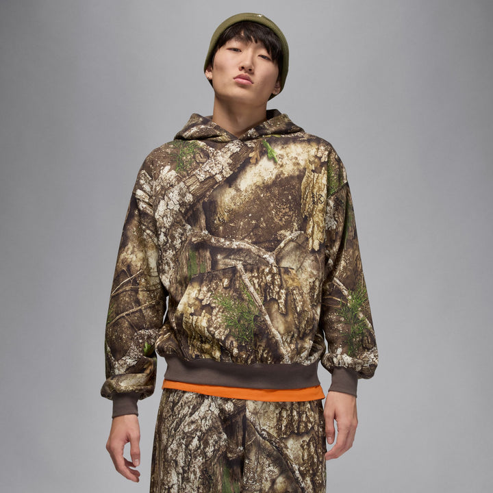 JORDAN BROOKLYN FLEECE HOODIE  "REAL TREE" HV1860-222 - MEDUIM OLIVE/SAIL