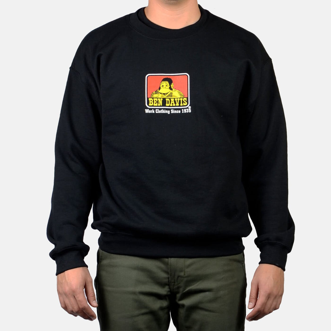 SWEAT-SHIRT BEN DAVIS CREW - NOIR