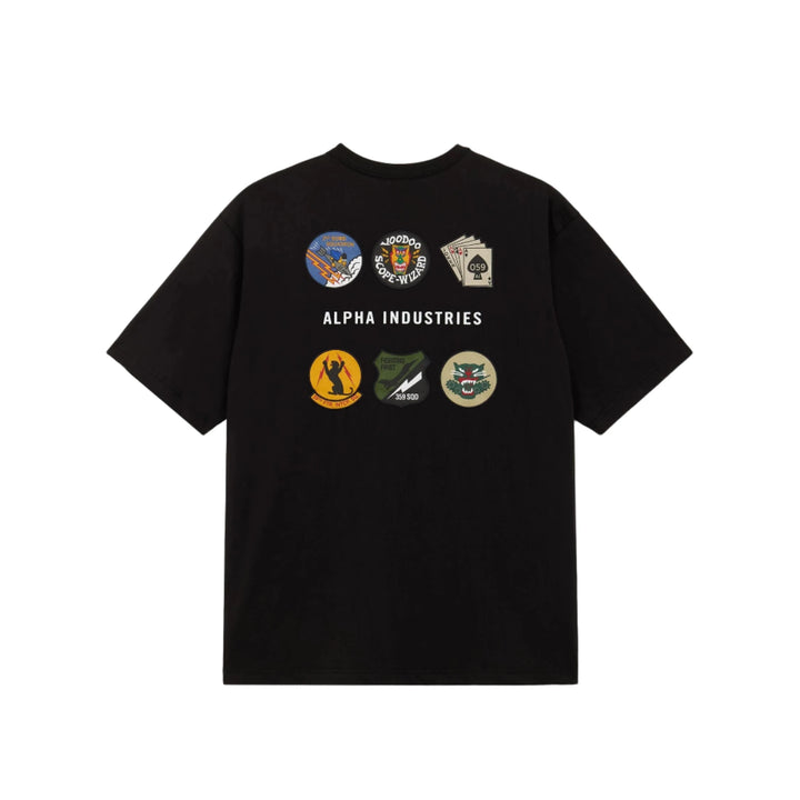 ALPHA INDUSTIRES SHORT SLEEVE PATHCHED TEE UTS55503C1 - BLACK