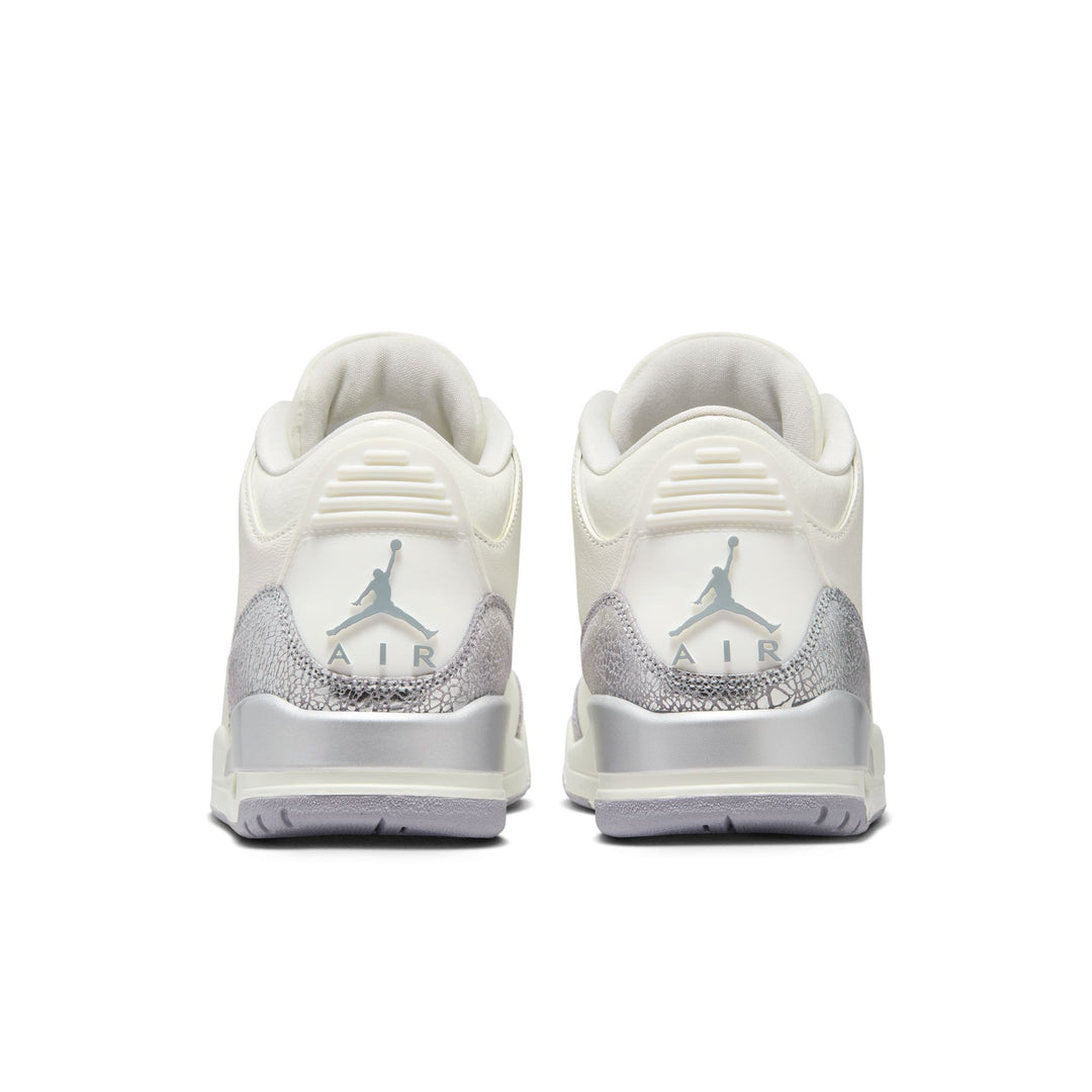 WOMENS AIR JORDAN 3 RETRO CK9246-100 "METALLIC SILVER" - CEMENT GREY/SILVER