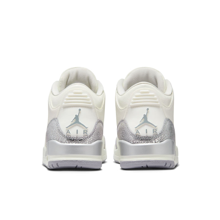 WOMENS AIR JORDAN 3 RETRO CK9246-100 "METALLIC SILVER" - CEMENT GREY/SILVER