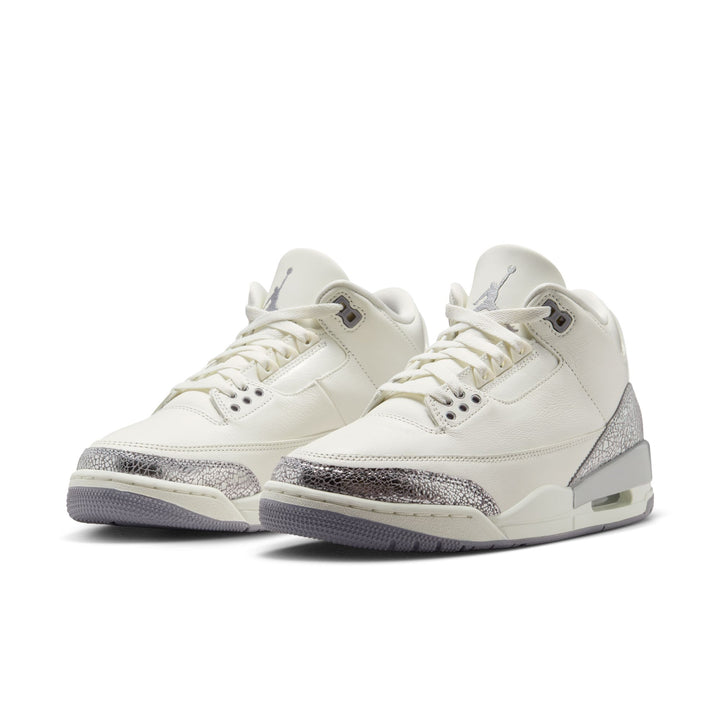 WOMENS AIR JORDAN 3 RETRO CK9246-100 "METALLIC SILVER" - CEMENT GREY/SILVER