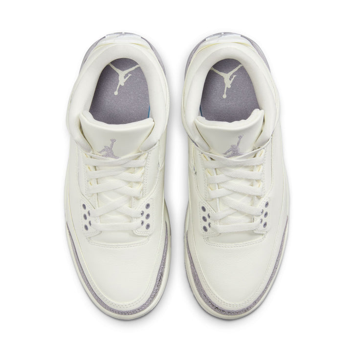 WOMENS AIR JORDAN 3 RETRO CK9246-100 "METALLIC SILVER" - CEMENT GREY/SILVER