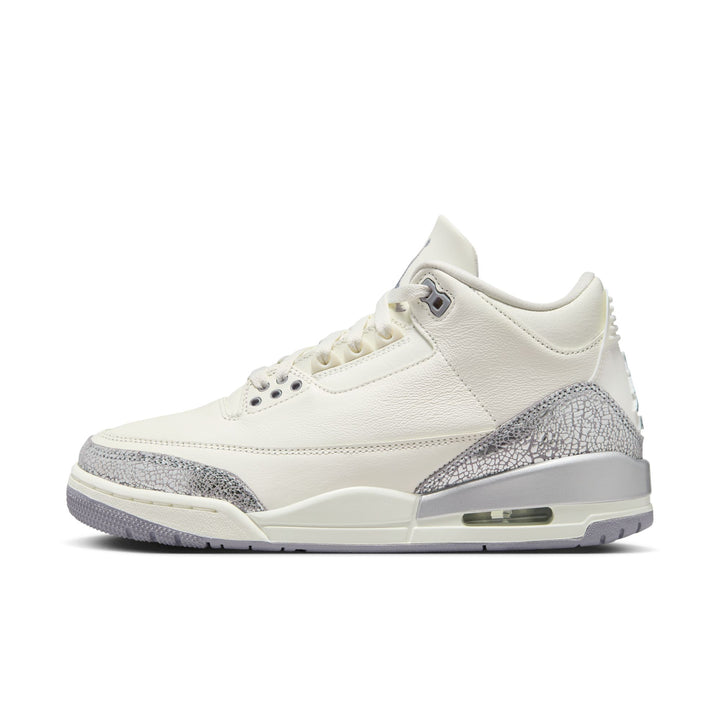 WOMENS AIR JORDAN 3 RETRO CK9246-100 "METALLIC SILVER" - CEMENT GREY/SILVER