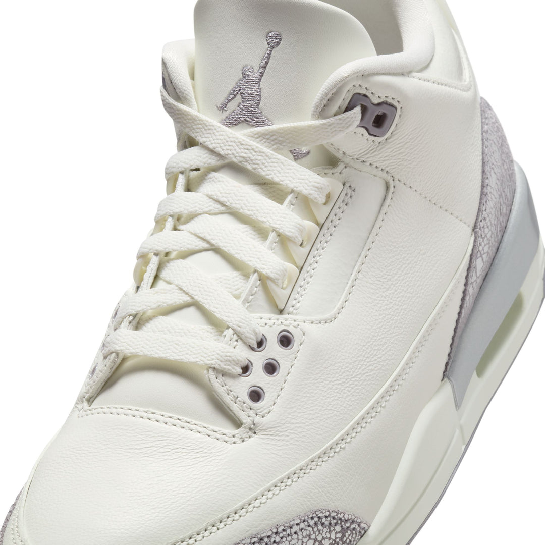 WOMENS AIR JORDAN 3 RETRO CK9246-100 "METALLIC SILVER" - CEMENT GREY/SILVER