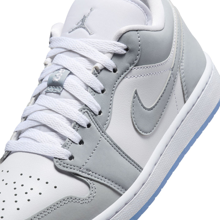 WOMENS AIR JORDAN 1 LOW DC0774-105 "WOLF GREY" - WHITE/WOLF GREY/ALUMINUM