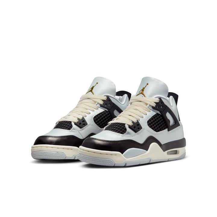 AIR JORDAN 4 RETRO (GS) FZ8585-070 "PLATINUM GOLD" - PURE PLATINUM/METALLIC GOLD/BLACK/SAIL