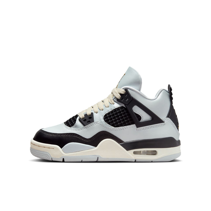 AIR JORDAN 4 RETRO (GS) FZ8585-070 "PLATINUM GOLD" - PURE PLATINUM/METALLIC GOLD/BLACK/SAIL