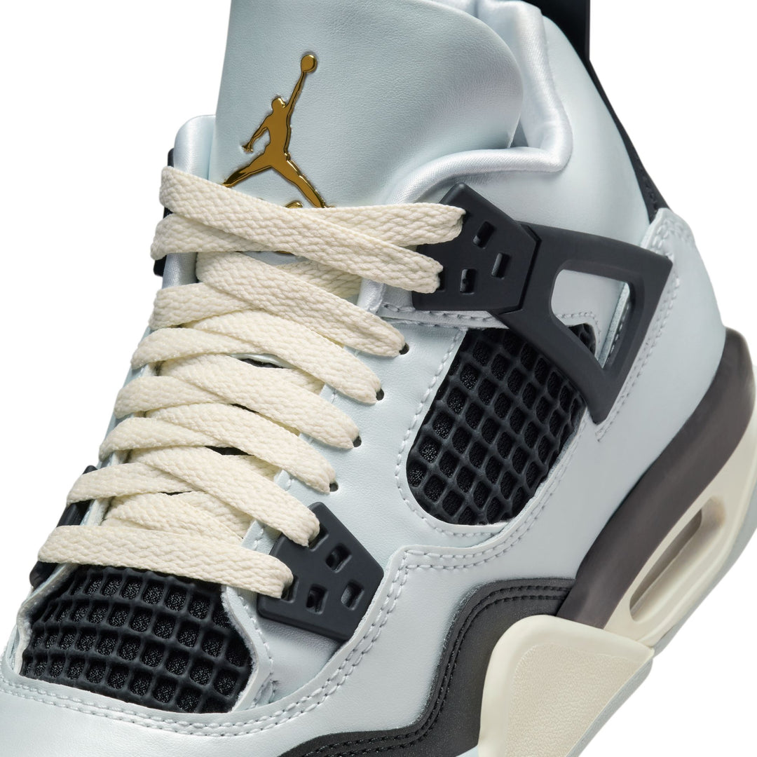 AIR JORDAN 4 RETRO (GS) FZ8585-070 "PLATINUM GOLD" - PURE PLATINUM/METALLIC GOLD/BLACK/SAIL