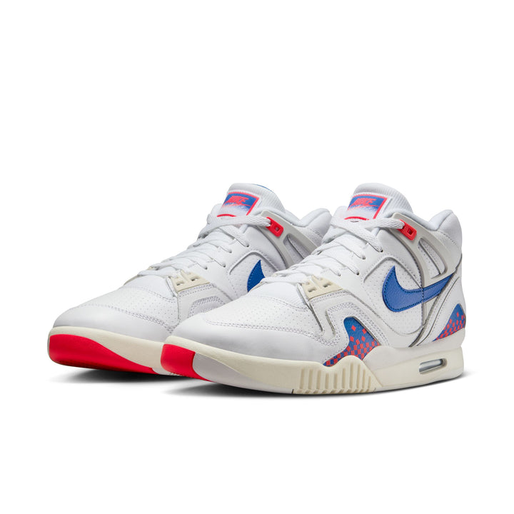 NIKE AIR TECH CHALLENGE II QS FZ9033-102 "PIXEL COURT" - WHITE/ROYAL BLUE/LASER CRIMSON/PALE IVORY/PLATIUM TINT