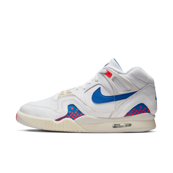 NIKE AIR TECH CHALLENGE II QS FZ9033-102 "PIXEL COURT" - WHITE/ROYAL BLUE/LASER CRIMSON/PALE IVORY/PLATIUM TINT