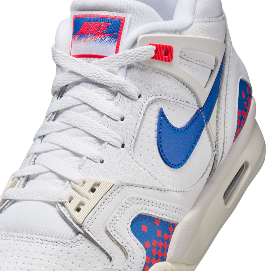 NIKE AIR TECH CHALLENGE II QS FZ9033-102 "PIXEL COURT" - WHITE/ROYAL BLUE/LASER CRIMSON/PALE IVORY/PLATIUM TINT