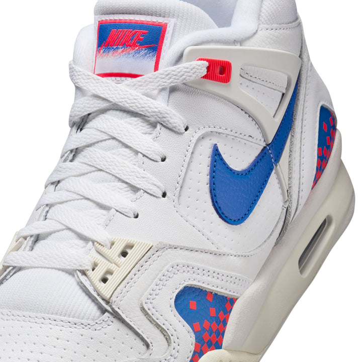 NIKE AIR TECH CHALLENGE II QS FZ9033-102 "PIXEL COURT" - WHITE/ROYAL BLUE/LASER CRIMSON/PALE IVORY/PLATIUM TINT