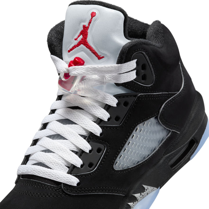 AIR JORDAN 5 RETRO OG (GS) HF3976-001 "BLACK METALLIC REIMAGINED" - BLACK/METALLIC/WOLF GREY/FIRE RED