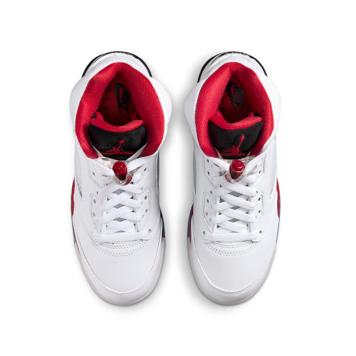 AIR JORDAN 5 RETRO OG (GS) HQ7980-101 "FIRE RED" - WHITE/FIRE RED