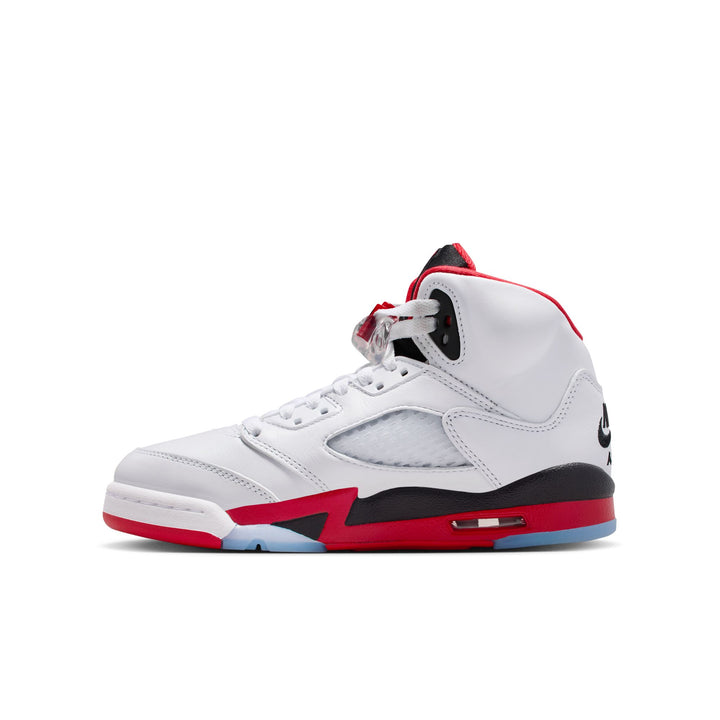 AIR JORDAN 5 RETRO OG (GS) HQ7980-101 "FIRE RED" - WHITE/FIRE RED