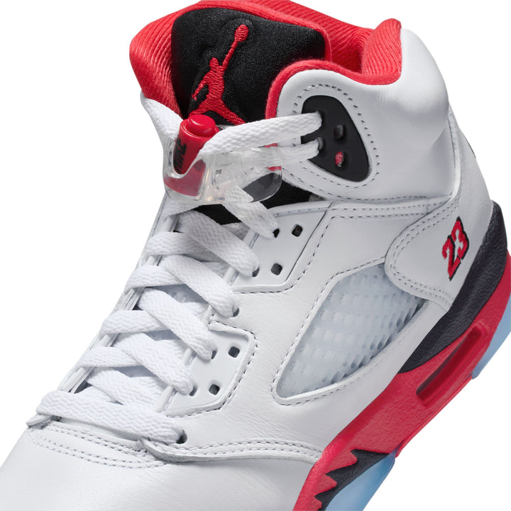 AIR JORDAN 5 RETRO OG (GS) HQ7980-101 "FIRE RED" - WHITE/FIRE RED