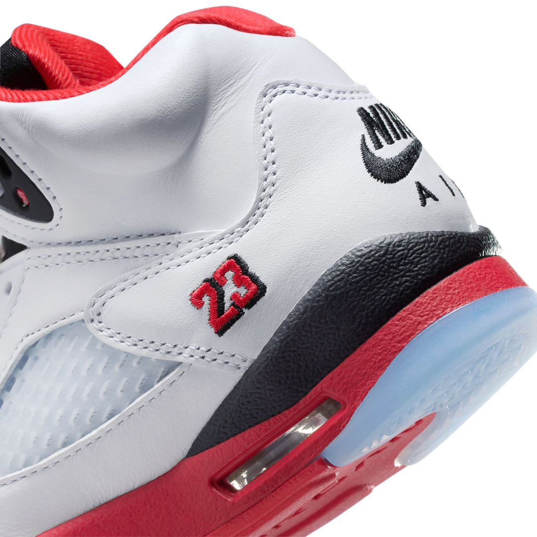 AIR JORDAN 5 RETRO OG (GS) HQ7980-101 "FIRE RED" - WHITE/FIRE RED