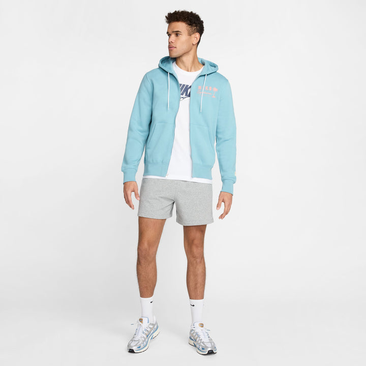 NIKE CLUB FLEECE ZIP HOOD HV4614-464 - DENIM TURQOISE