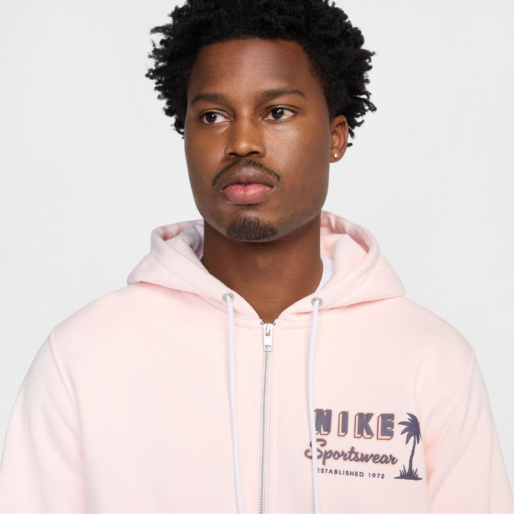 NIKE CLUB FLEECE ZIP HOOD HV4614-464 - LIGHT SOFT PINK