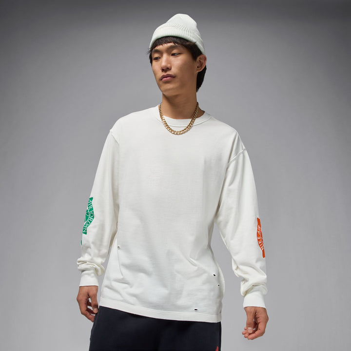 JORDAN RARE AIR WASH 85 LONGSLEEVE IB3134-133 - SAIL/BRILLIANT ORANGE
