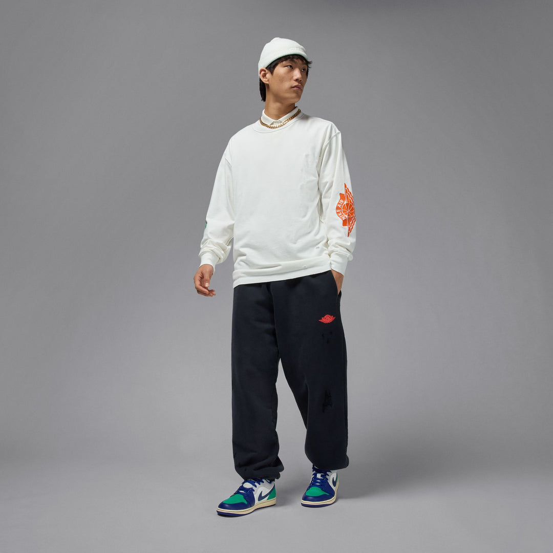 JORDAN RARE AIR WASH 85 LONGSLEEVE IB3134-133 - SAIL/BRILLIANT ORANGE
