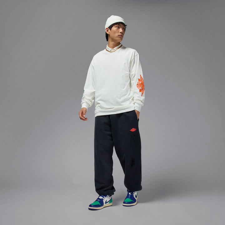 JORDAN RARE AIR WASH 85 LONGSLEEVE IB3134-133 - SAIL/BRILLIANT ORANGE