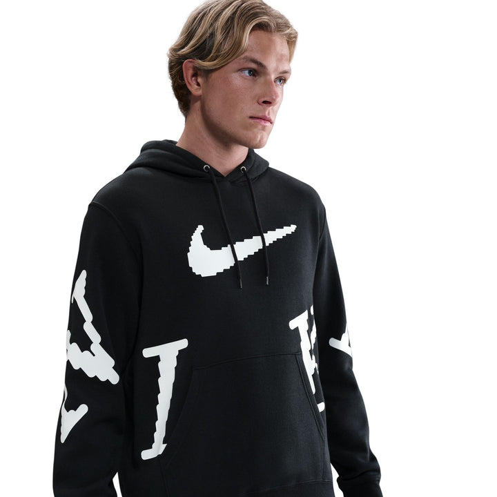 NIKE CLUB HOODIE GRAPHIC NEO IH4258-010 - BLACK/WHITE/WHITE