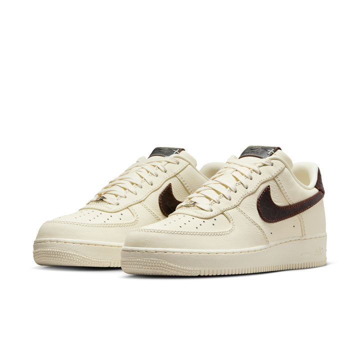 NIKE AIR FORCE 1 '07 IH7332-001 "SOFT PEARL/BROWN CROC" - SOFT PEARL/GHOST WHITE