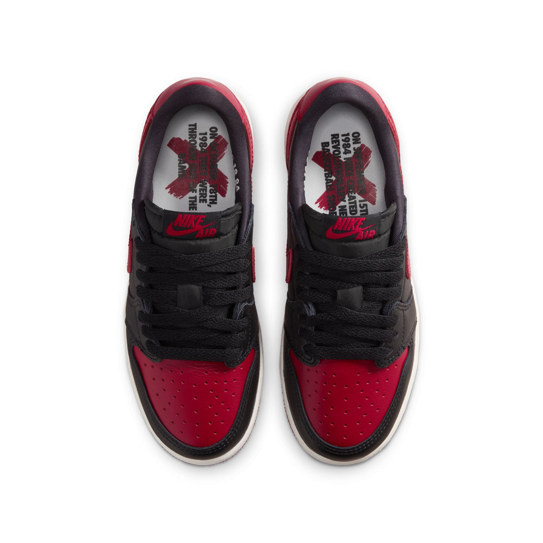 AIR JORDAN 1 RETRO LOW OG GS IW6277-001 "BANNED" - BLACK/ BLACK