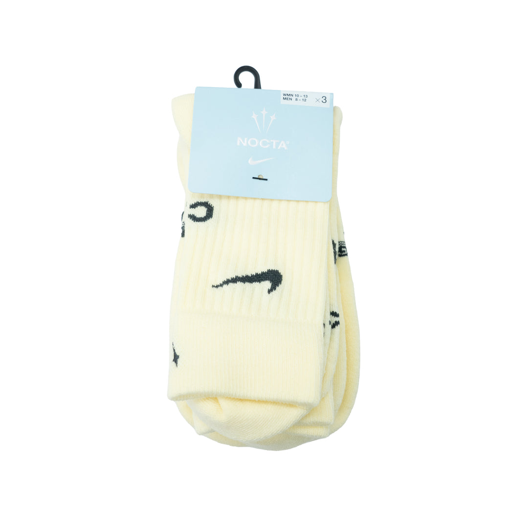 NIKE NOCTA 3PK CREW SOCK DD9240-705 - ALABASTER