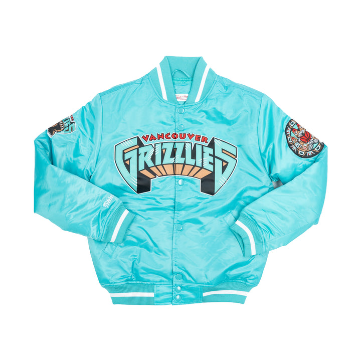 MITCHELL AND NESS NBA GRIZZLIES BIG HOOD SATIN JACKET - TEAL