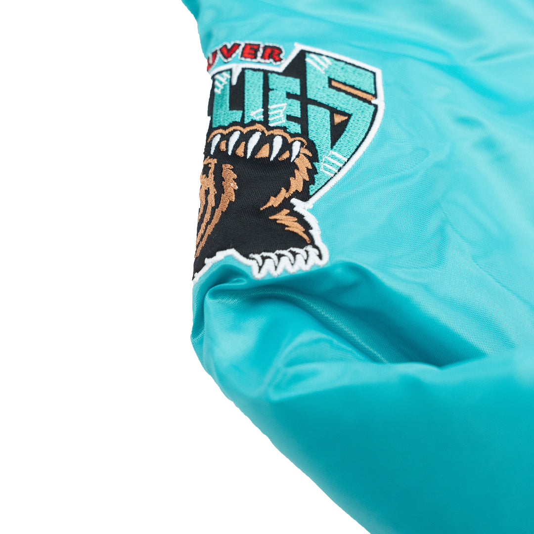 MITCHELL AND NESS NBA GRIZZLIES BIG HOOD SATIN JACKET - TEAL