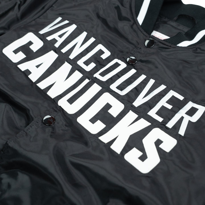 MITCHELL AND NESS BIG HOOD SATIN JACKET - BLACK