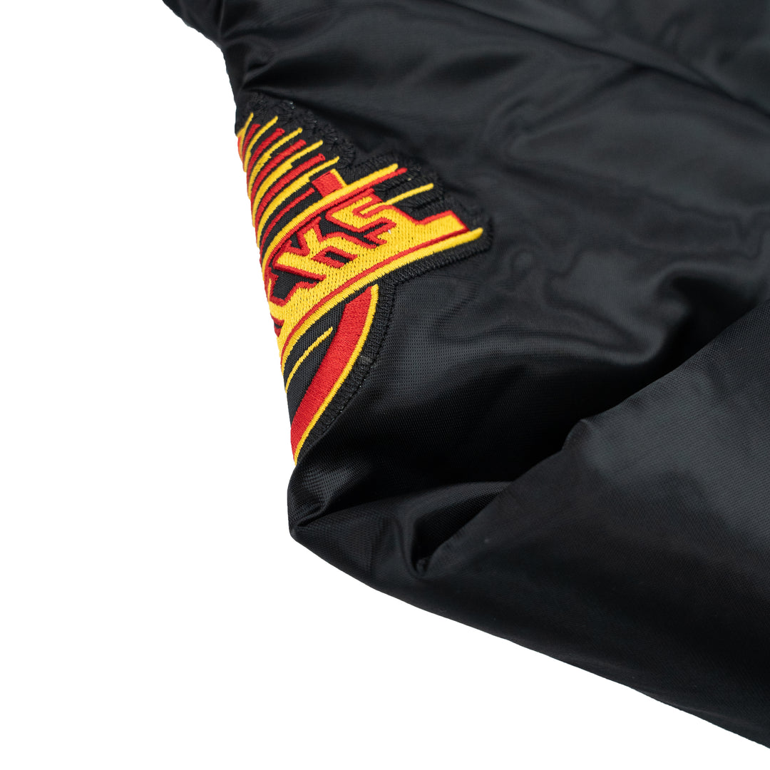 MITCHELL AND NESS BIG HOOD SATIN JACKET - BLACK