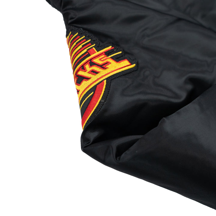 MITCHELL AND NESS BIG HOOD SATIN JACKET - BLACK