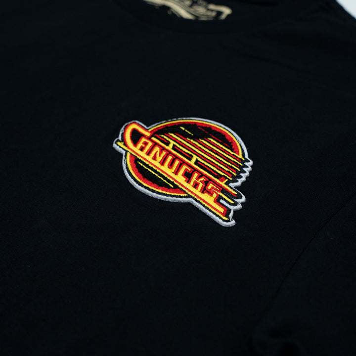 MITCHELL & NESS NHL CANUCKS STANDARD PATCH TEE - BLACK