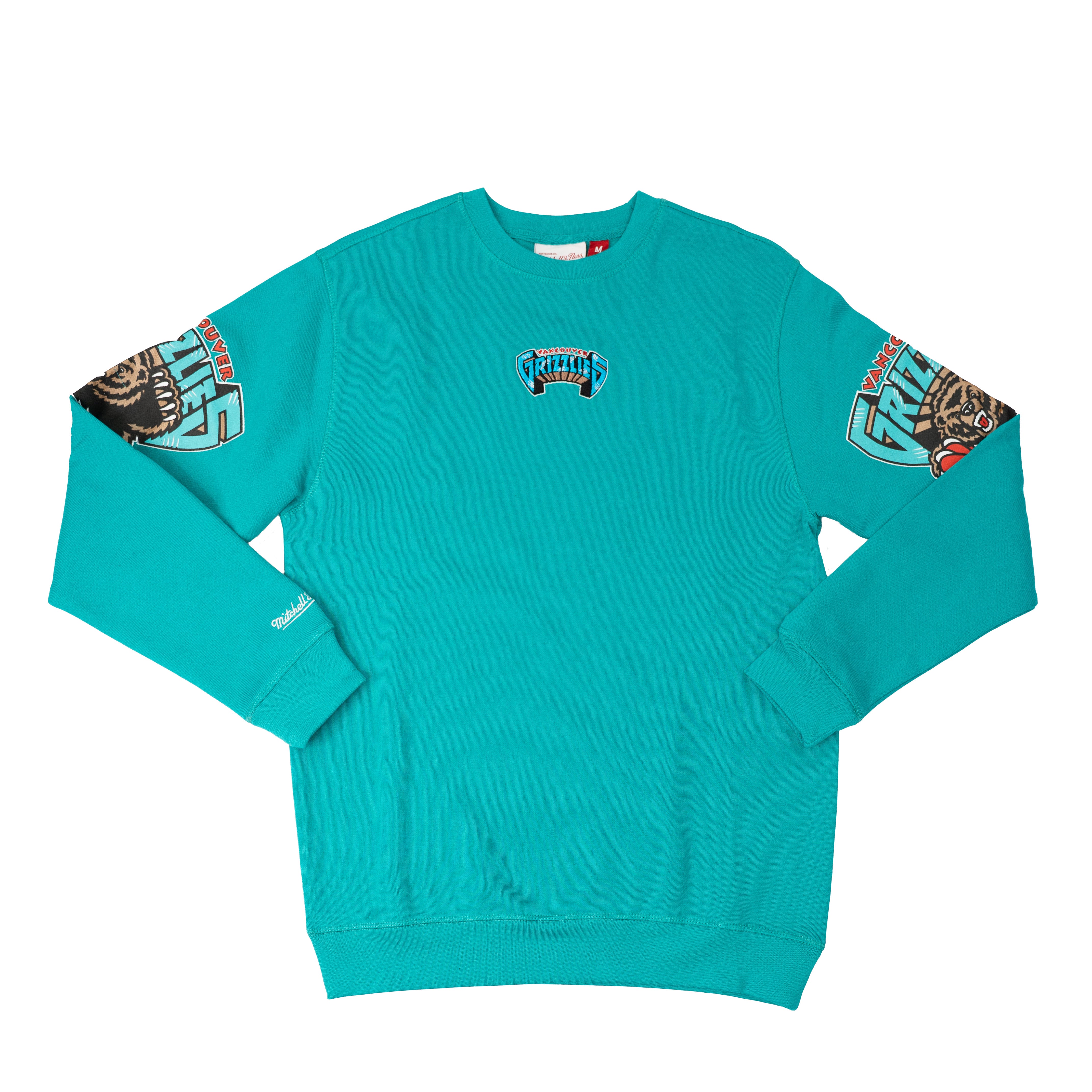 値下げ可能MITCHELL&NESS GRIZZLIES MITCHELL AND NESS NBA GRIZZLIES BIG SLEEVE CREWNECK - TEAL – Dipt