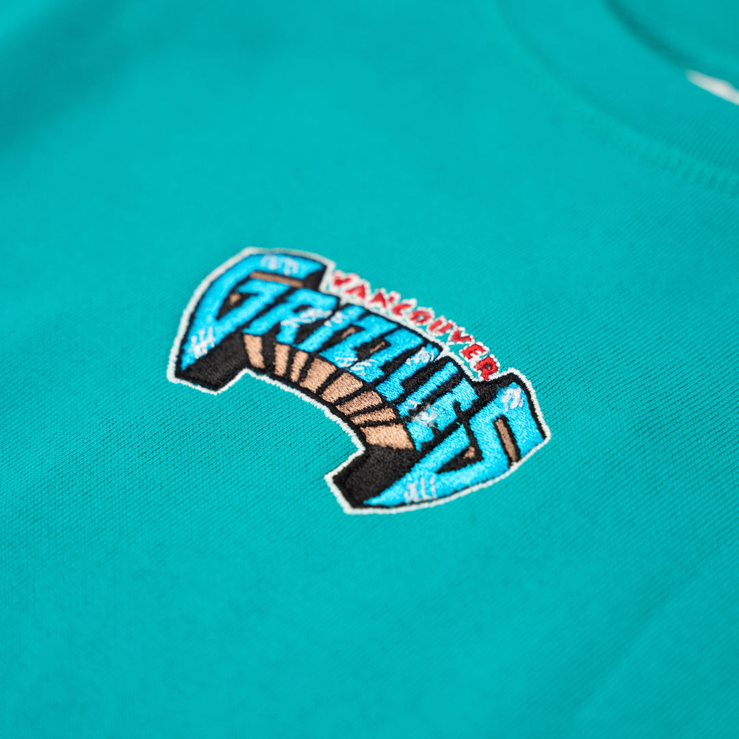 MITCHELL AND NESS NBA GRIZZLIES BIG SLEEVE CREWNECK - TEAL