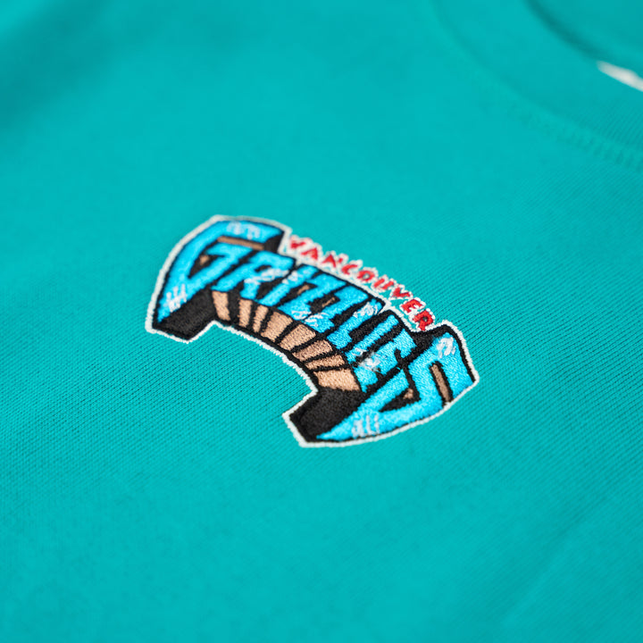 MITCHELL AND NESS NBA GRIZZLIES BIG SLEEVE CREWNECK - TEAL