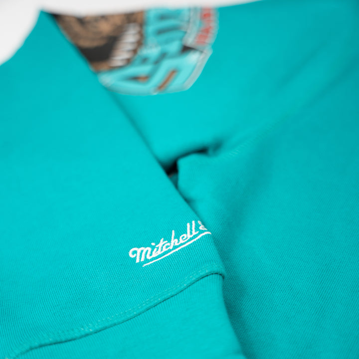 MITCHELL AND NESS NBA GRIZZLIES BIG SLEEVE CREWNECK - TEAL