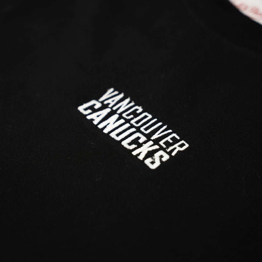 MITCHELL AND NESS NHL CANUCKS BIG SLEEVES CREWNECK - BLACK