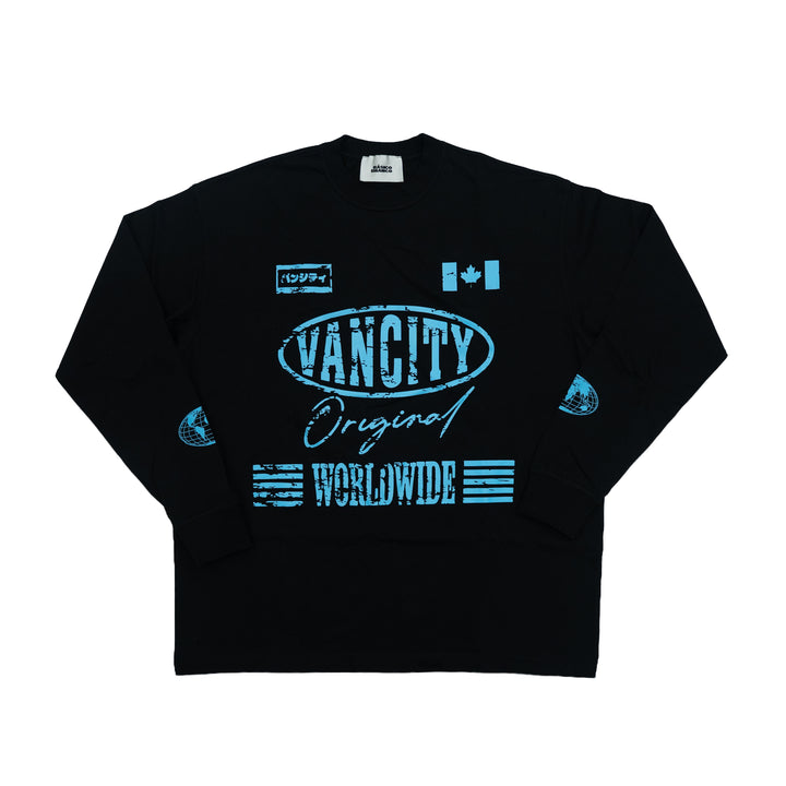 Basico Branco for Vancity - L/S Worldwide Tee - Black