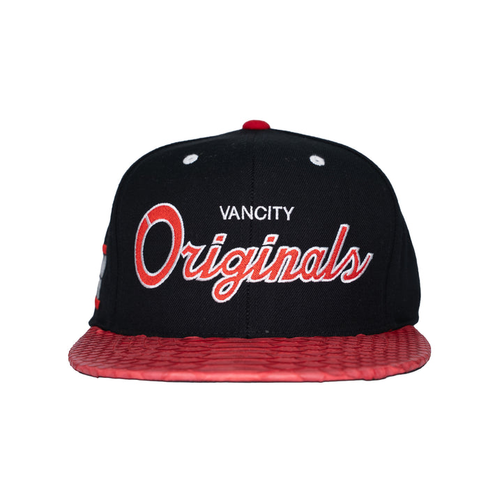 Originals UnDMC Mitchell&Ness Red Python Visor Strapback Cap 1 of 1