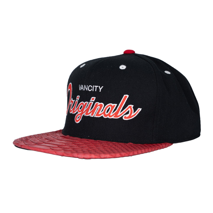Originals UnDMC Mitchell&Ness Red Python Visor Strapback Cap 1 of 1