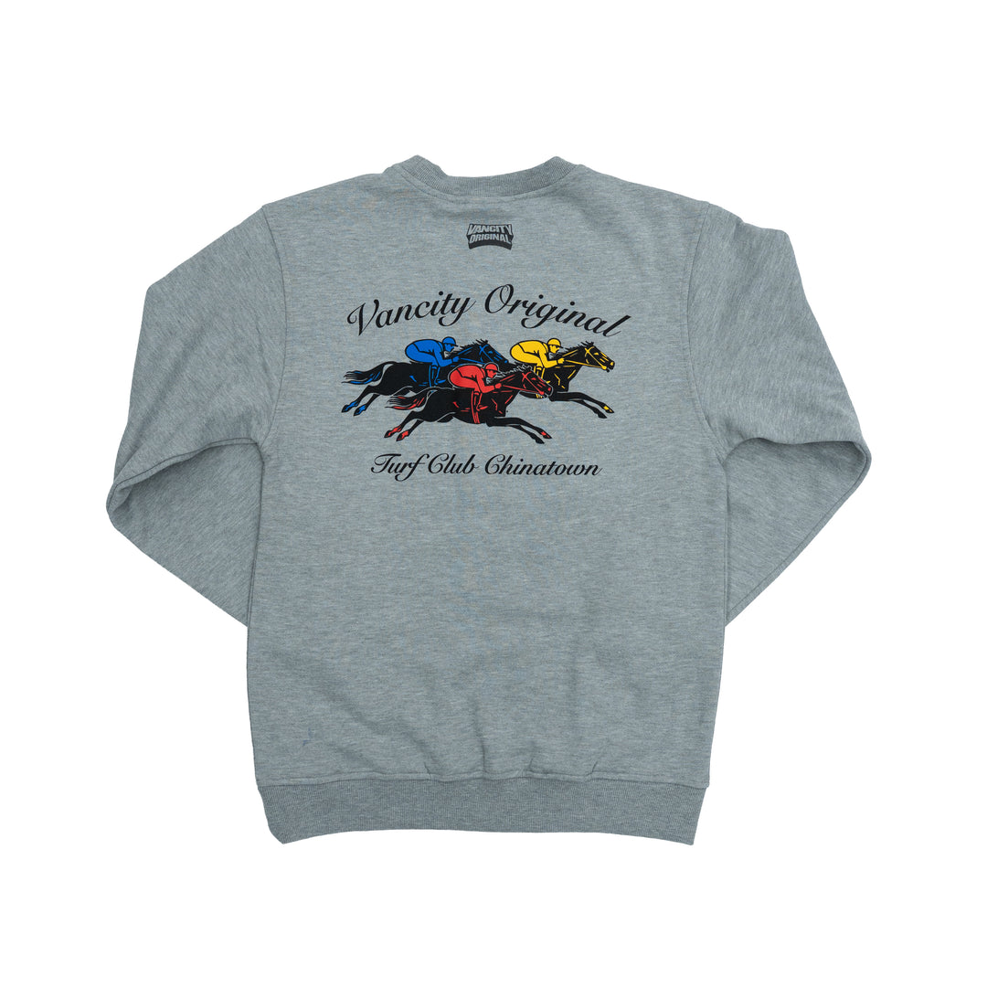 Vancity Chinatown Turf Club Crewneck Sweatshirt - Athletic Grey