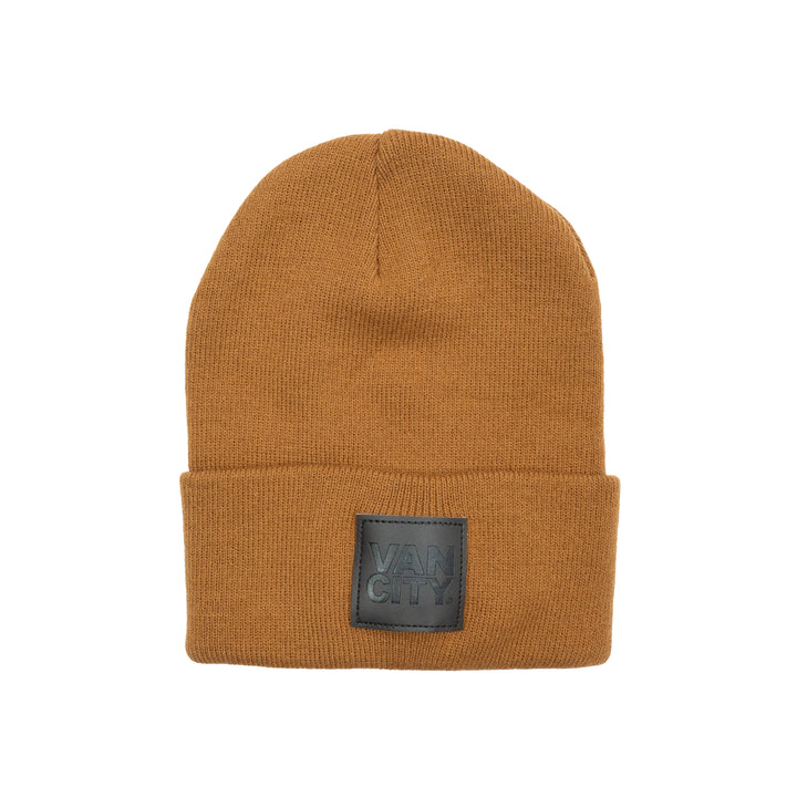 Vancity Leather Patch Beanie - Camel