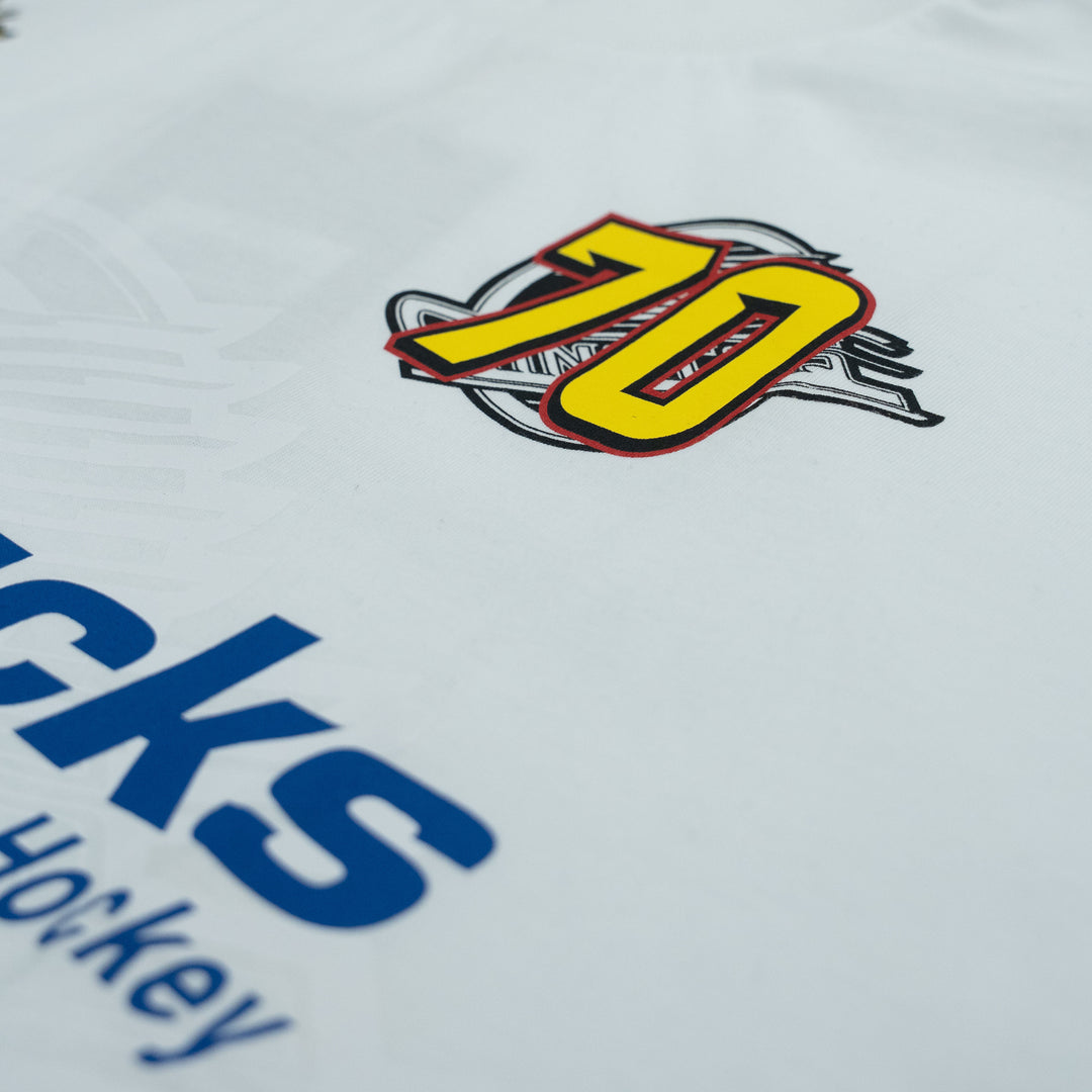 MITCHELL & NESS NHL CANUCKS GOOD RACING TEE - WHITE