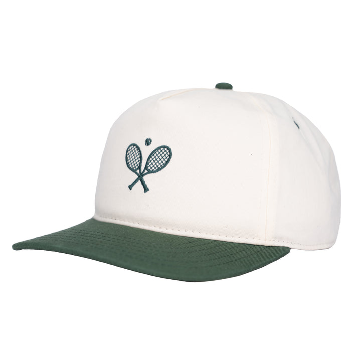 Vancity Sports 5 panel half structured strapback - Cream/Forrest