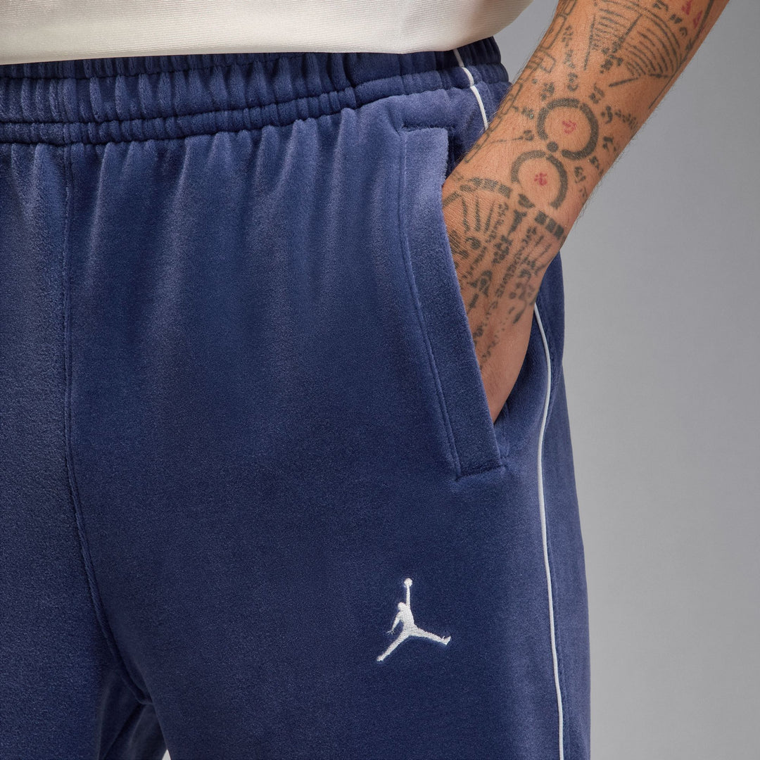 JORDAN BROOKLYN VELOUR TRACK PANT HV1872-492 BLUE VOID/PURE PLATINUM